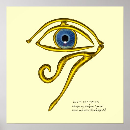 BLAUW TALISMAN/GOLD HORUS EYE POSTER (Voorkant)
