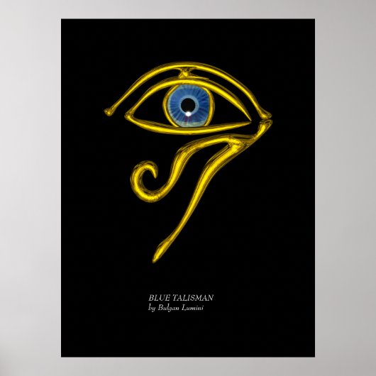 BLAUW TALISMAN/GOLD HORUS EYE POSTER (Voorkant)
