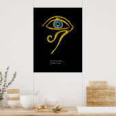 BLAUW TALISMAN/GOLD HORUS EYE POSTER (Keuken)