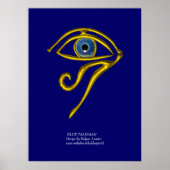 BLAUW TALISMAN/GOLD HORUS EYE POSTER (Voorkant)