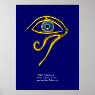 BLAUW TALISMAN/GOLD HORUS EYE POSTER