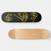BLAUW TALISMAN/GOLD HORUS EYE SKATEBOARD (Horizontaal)