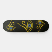 BLAUW TALISMAN/GOLD HORUS EYE SKATEBOARD (Horizontaal)