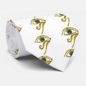 BLAUW TALISMAN/GOLD HORUS EYE STROPDAS (Opgerold)