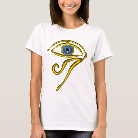 BLAUW TALISMAN/GOLD HORUS EYE T-SHIRT (Voorkant)