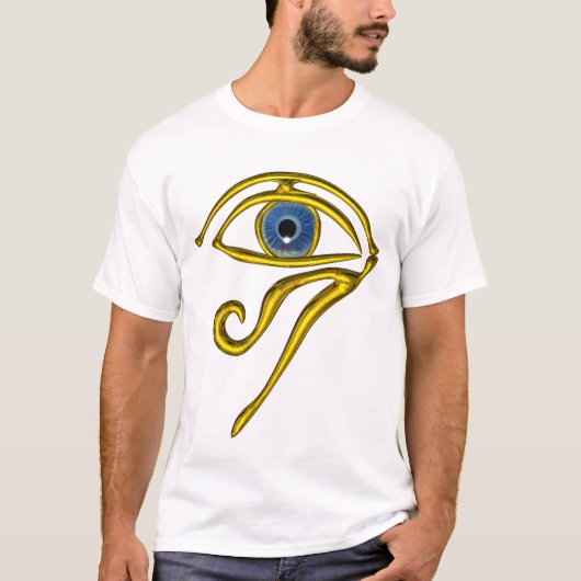 BLAUW TALISMAN/GOLD HORUS EYE T-SHIRT (Voorkant)