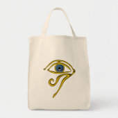 BLAUW TALISMAN/GOLD HORUS EYE TOTE BAG (Voorkant)
