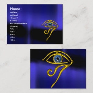 BLAUW TALISMAN/GOLD HORUS EYE VISITEKAARTJE