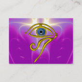 BLAUW TALISMAN, GOUD HORUS EYE Paarse Violet Roze Visitekaartje (Achterkant)