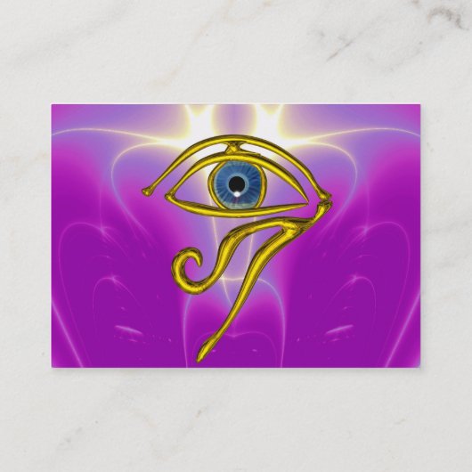 BLAUW TALISMAN, GOUD HORUS EYE Paarse Violet Roze Visitekaartje (Achterkant)
