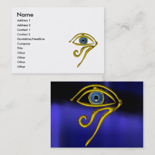 BLAUW TALISMAN / GOUD HORUS OOG Divinity Wit Visitekaartje