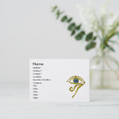 BLAUW TALISMAN / GOUD HORUS OOG Divinity Wit Visitekaartje (Staand voorkant)