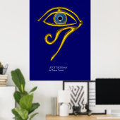 BLAUW TALISMAN / GOUD HORUS OOG POSTER (Thuiskantoor)