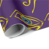 BLAUW TALISMAN HORUS EYE Goud Paarse Patroon Cadeaupapier (Rol Hoek)