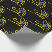BLAUW TALISMAN / HORUS EYE Goud Zwart Patroon Cadeaupapier (Hoek)