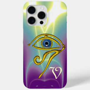 BLAUW TALISMAN HORUS EYE MONOGRAM Blauwgroen, Paar iPhone 15 Pro Max Hoesje