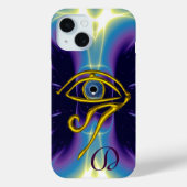BLAUW TALISMAN HORUS EYE MONOGRAM Blue Paars Case-Mate iPhone Case (Achterkant)