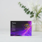 BLAUW TALISMAN, IN ROZE PAARSE WITTE LICHTGOLVEN VISITEKAARTJE (Staand voorkant)