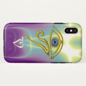 BLAUW TALISMAN MONOGRAAM Teal, Paars Wit Case-Mate iPhone Case (Achterkant (horizontaal))