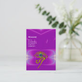 BLAUW TALISMAN, paars violet wit roze Visitekaartje (Staand voorkant)