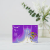 BLAUW TALISMAN, paars violet wit Visitekaartje (Staand voorkant)