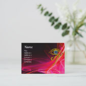 BLAUW TALISMAN, RODE PINK FUCHSIA WIT LICHTWAVES VISITEKAARTJE (Staand voorkant)