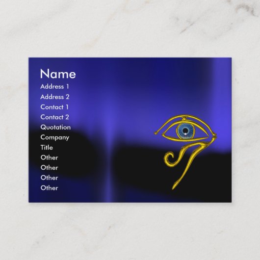 BLAUW TALISMAN zwart geel Visitekaartje (Voorkant)