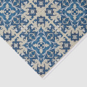 Blauw tan 6 bij 6 tegel ontwerp ontkoppelingstissu tissuepapier (Detail)
