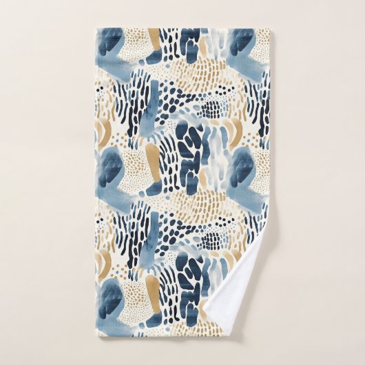 Blauw Tan Abstract Strand Bad Handdoek (Handdoek)