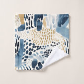 Blauw Tan Abstract Strand Bad Handdoek (Wasdoekje)
