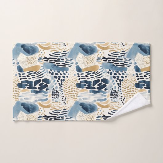Blauw Tan Abstract Strand Bad Handdoek (Handdoek)