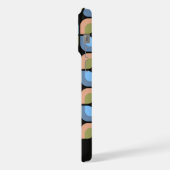 Blauw Tan Beige Groen Zwart Mideeuw Art Patroon iPhone Hoesje (Linkerkant)