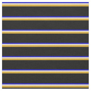 Blauw, Tan, Goldenrod en zwarte lijnen Stof