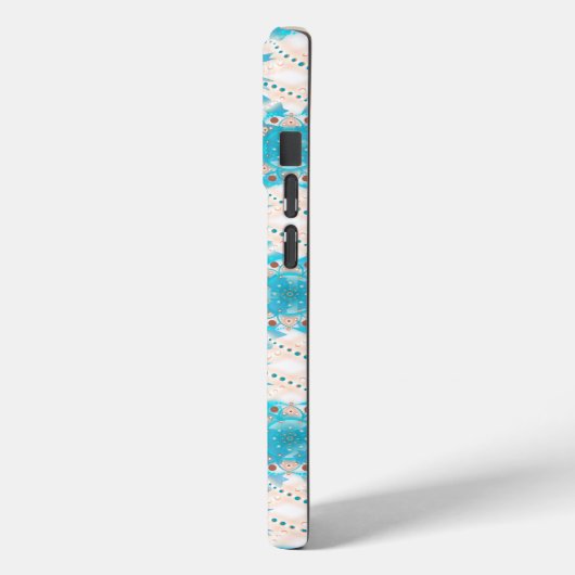 Blauw Tan Winter Mandala Patroon Case-Mate iPhone Case (Achterkant / Links)