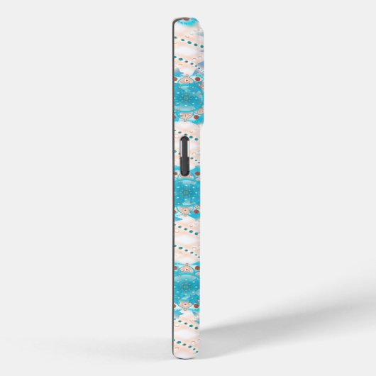 Blauw Tan Winter Mandala Patroon Case-Mate iPhone Case (Achterkant / Rechts)