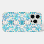Blauw Tan Winter Mandala Patroon Case-Mate iPhone Case (Achterkant (horizontaal))