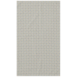 Blauw, tan, wit en bruin cirkels vierkant patroon tafelkleed