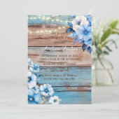 Blauw Tan Wood Lights Bloemen Bachelorette Party Kaart (Staand voorkant)