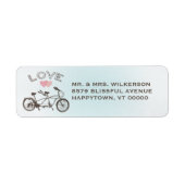 Blauw tandem Fiets Liefde Label (Voorkant)