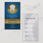 blauw tandheelkundige visitekaartjes met afspraken (Voorkant / Achterkant)