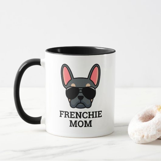 Blauw Tane Franse Bulldog Franse Hond Moeder Mok (Met donut)