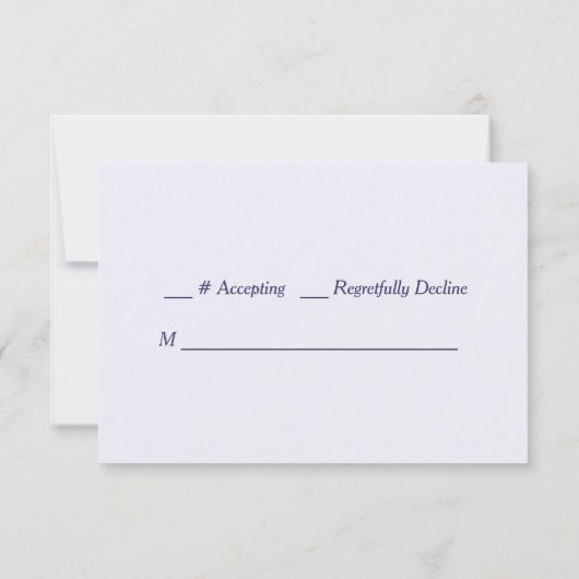 Blauw Tangerine Bloemen Bruiloft RSVP (Achterkant)