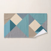 Blauw tangram patroon bad handdoek (Handdoek)