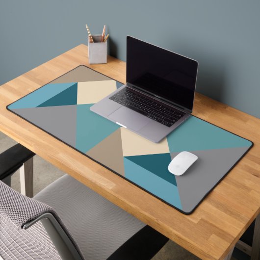 Blauw tangram patroon bureaumat (Kantoor 2)