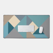 Blauw tangram patroon bureaumat (Keyboard & Muis)