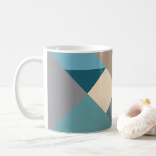 Blauw tangram patroon koffiemok