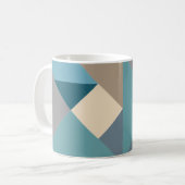 Blauw tangram patroon koffiemok (Voorkant links)