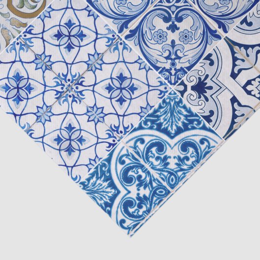 Blauw tapijtpapier tissuepapier (Detail)