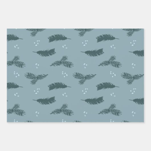 Blauw tapijtschelp Papierblad, set van 3 Inpakpapier Vel (Voorkant 2)