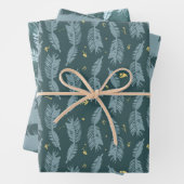 Blauw tapijtschelp Papierblad, set van 3 Inpakpapier Vel (In situ)